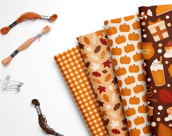 Pumpkin Spice Print Felt: Autumn Thanksgiving (9x12 Sheet)