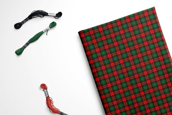 Christmas Plaid Felt, Red Plaid Felt, Red Green Plaid, Christmas Felt,  Christmas Plaid Felt, Felt Sheets, Craft Felt, Felt Squares 