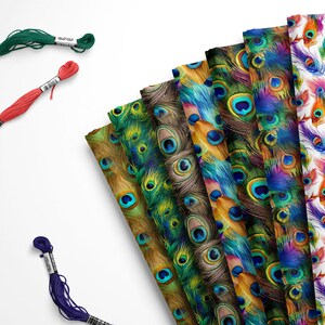 Peacock Felt, Tropical Peacock Felt, Bird Felt, Animal Felt, Craft Felt, Printed Felt, Patterned Felt