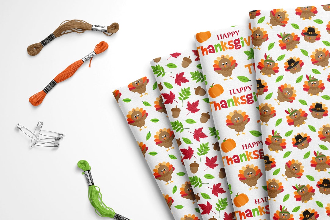 Thanksgiving Material Thanksgiving Print Felt Sheet: Fall Craft Fabric (9x12) - Etsy