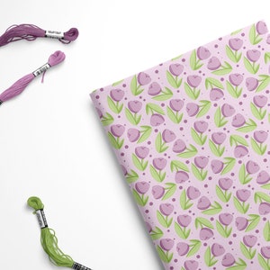 Tulip Felt, Purple Tulips Felt, Flower Felt, Easter Felt, Spring Felt Squares, Flower Fabric, Felt Sheets, Craft Felt