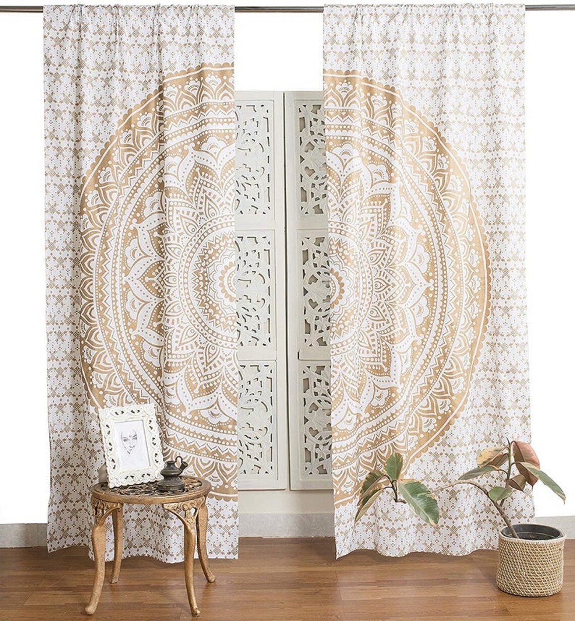 Tton Bohemian Curtains Indian tapestry curtain Hippie curtain Etsy