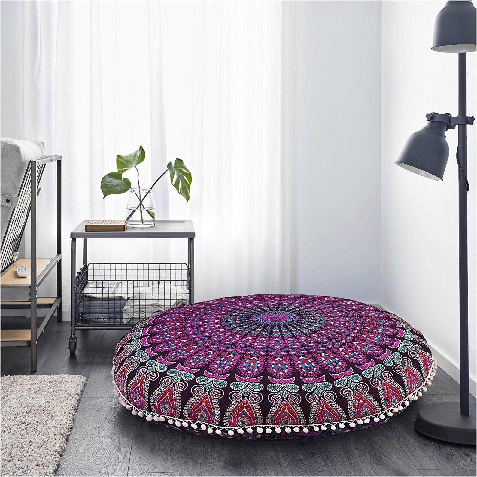 Handmade 22 INCh Round Floor Pillow cover Outdoor Etsy