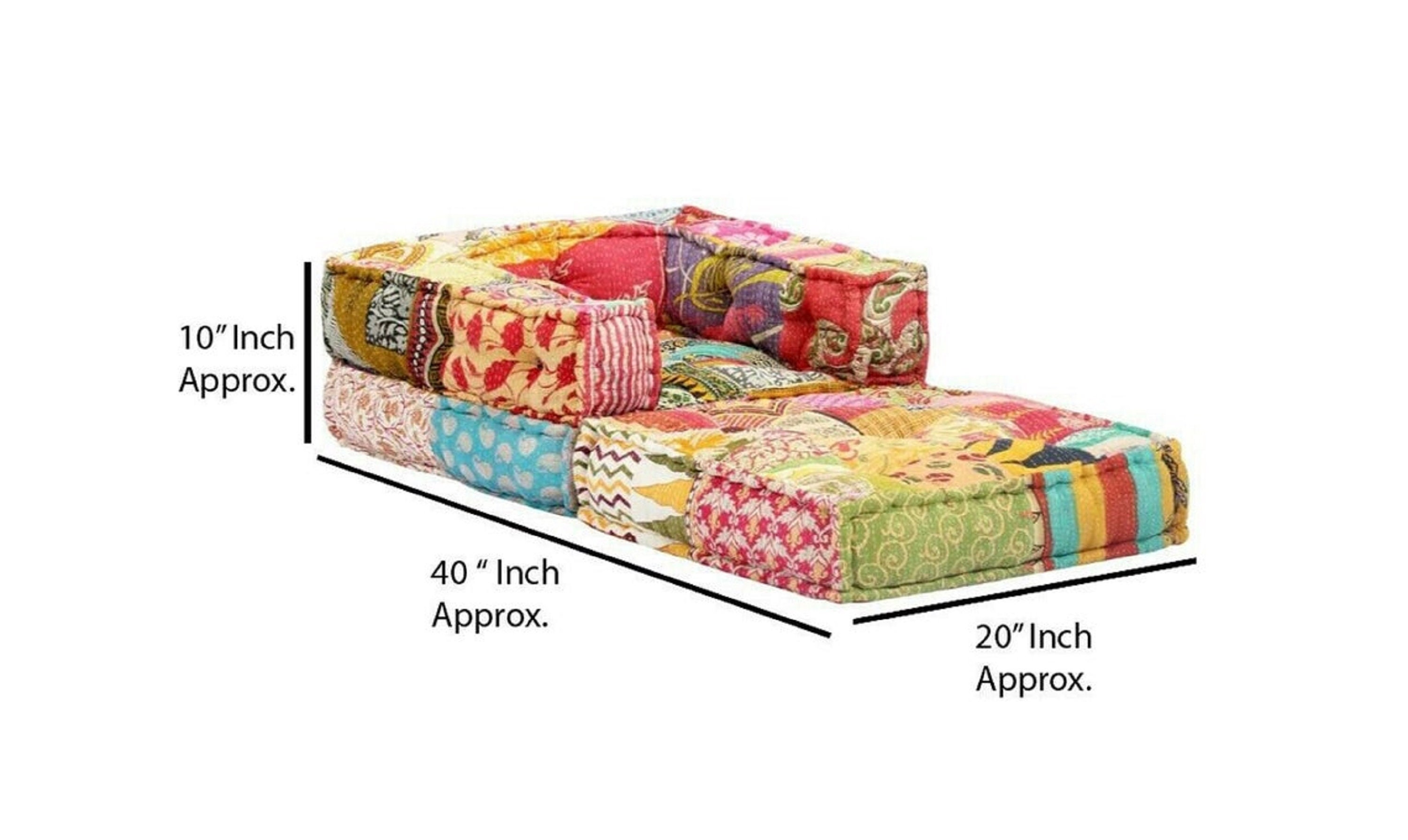 Indian Kantha Vintage Sofa Handmade Patchwork Floor Sofa Etsy