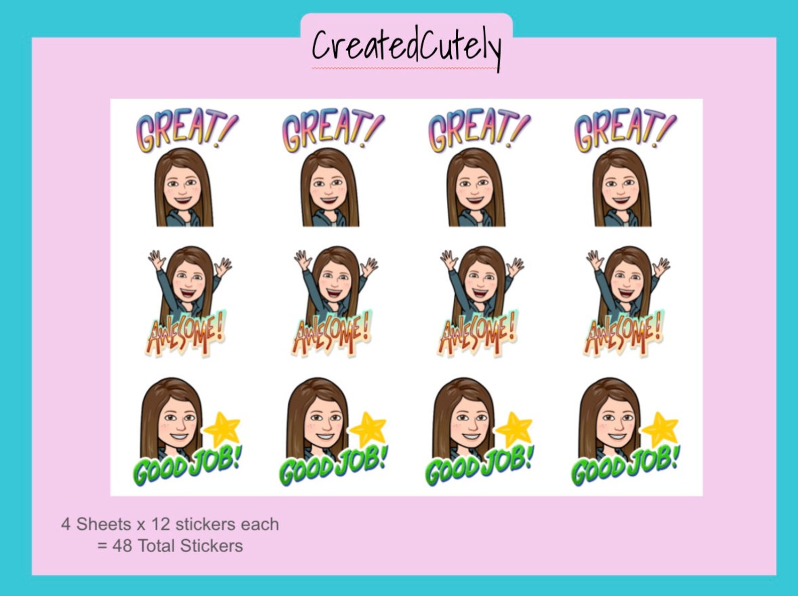 Personalized Bitmoji Stickers Etsy