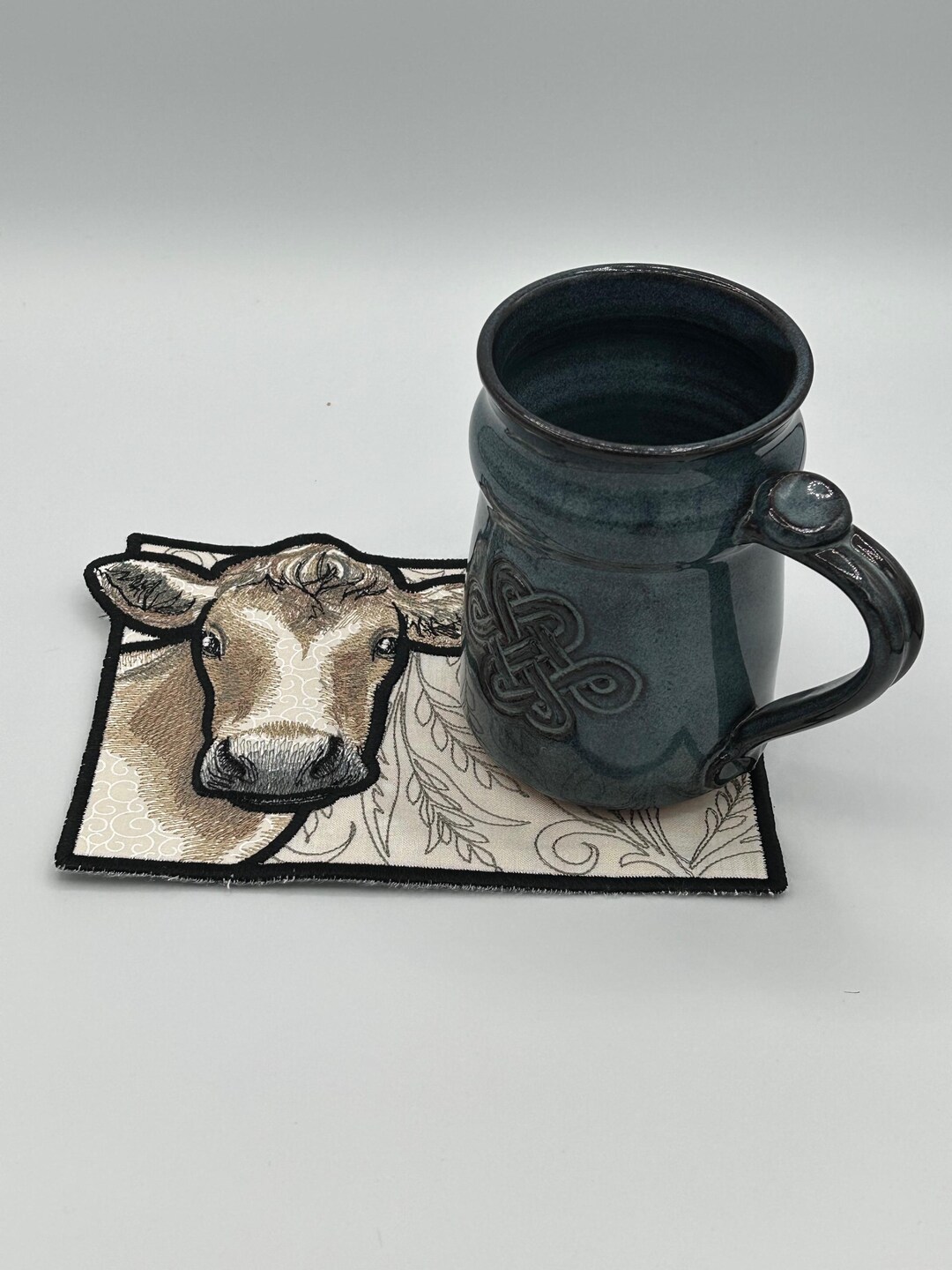 Country Farm Cow Mug Rug - Etsy