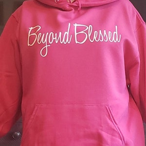 Beyond Blessed Moletom com capuz - Vermelho e rosa