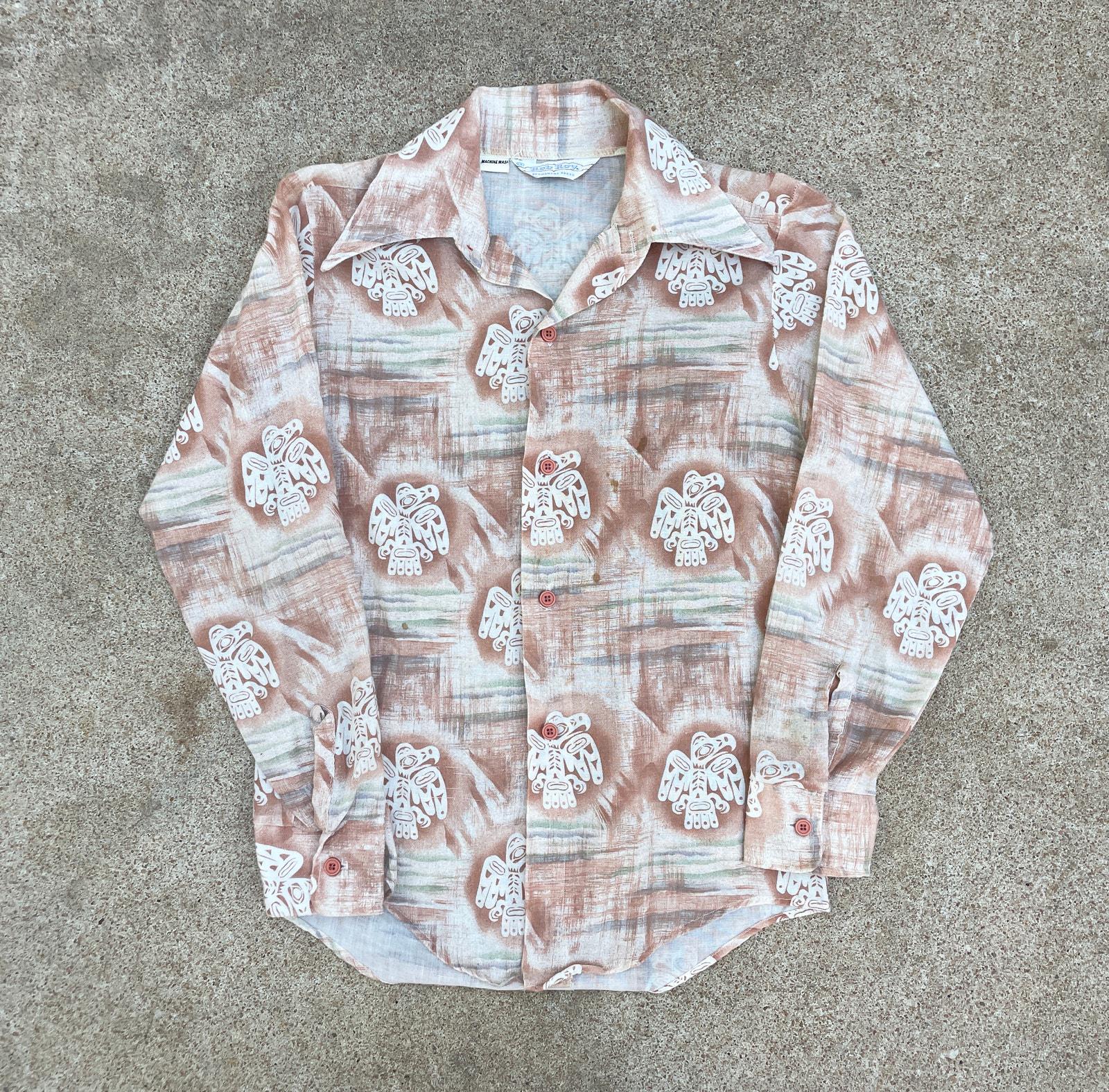 50s ROBROY PRINT NEL SHIRT gray × pink 2025summer_products_0005_Layer
