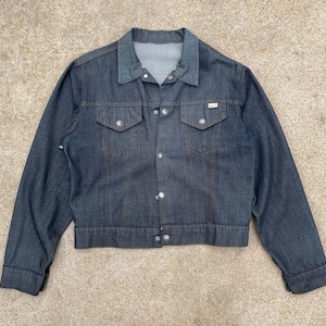 1970s Sears Toughskins Grey Wash Denim Jacket // Small // Vintage Worn Type III Rancher