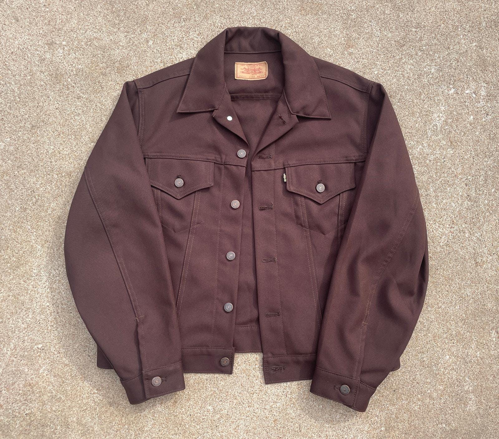 Late 70s 80s Vintage Brown Levi's Black Gold Tab Trucker