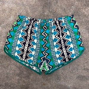 1960s ProAction by Campus Barkcloth Tribal Shorts - Rare EUC Psychedelic Hawaiian