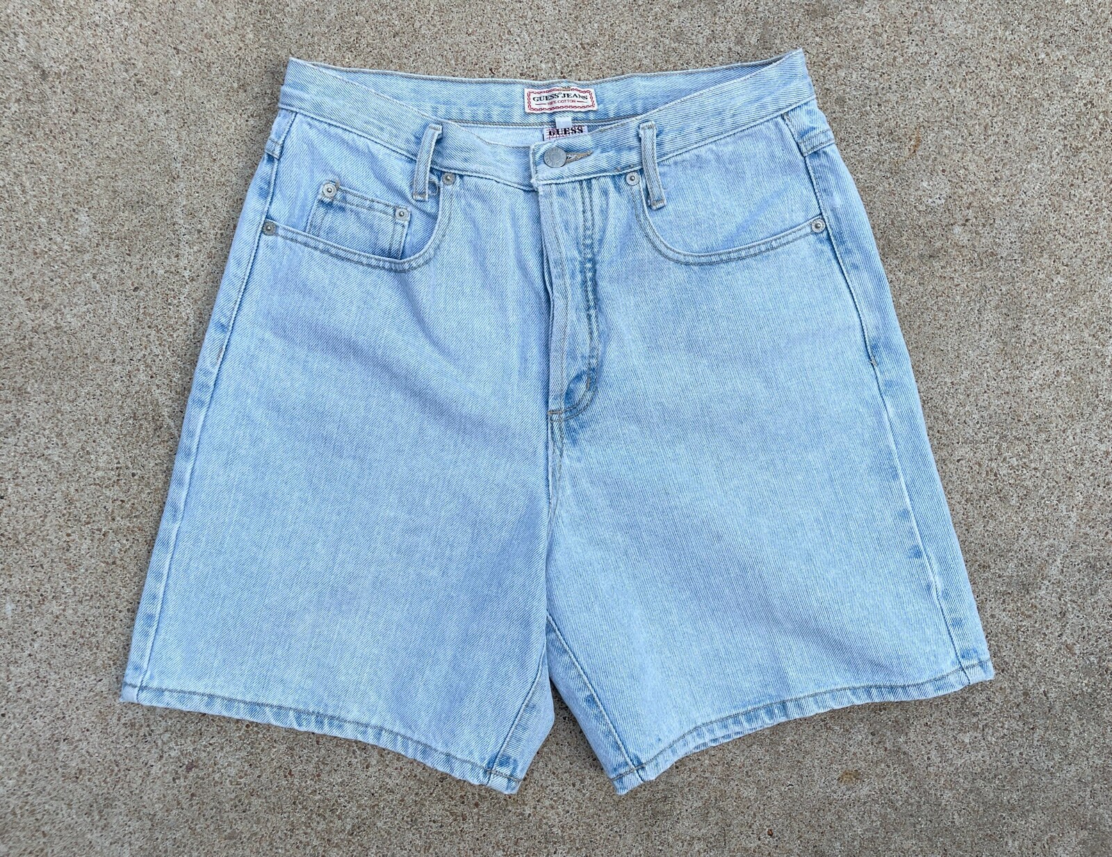 Vintage Mid-1990s Guess USA Made Baggy Fit Denim Dad Shorts