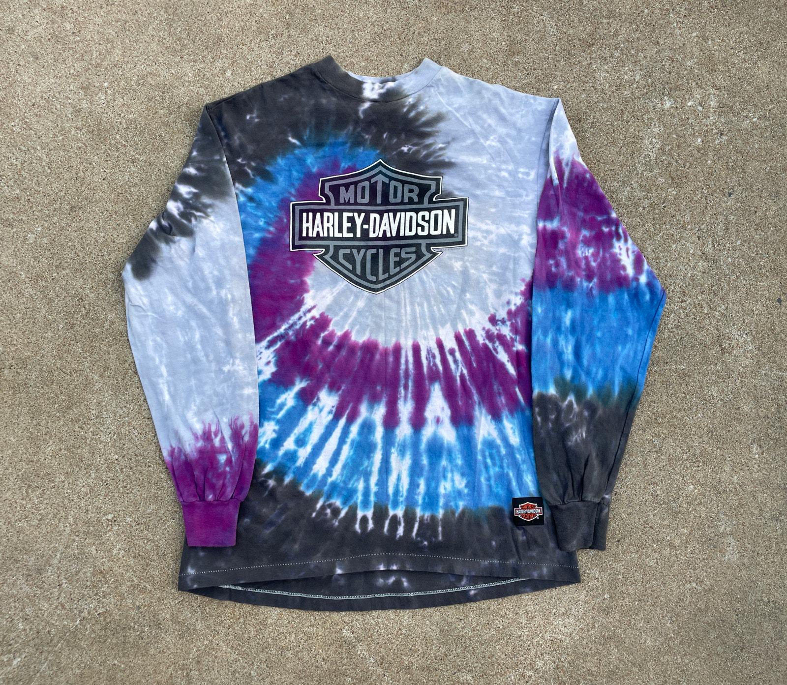 Tie Dye Harley Davidson Long Sleeve - Etsy
