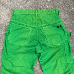 Pantalon de peintre léger vert acide DeeCee vintage des années 60 et des années 70// 28 29 x 34// Jeans de menuisier taille haute image 2