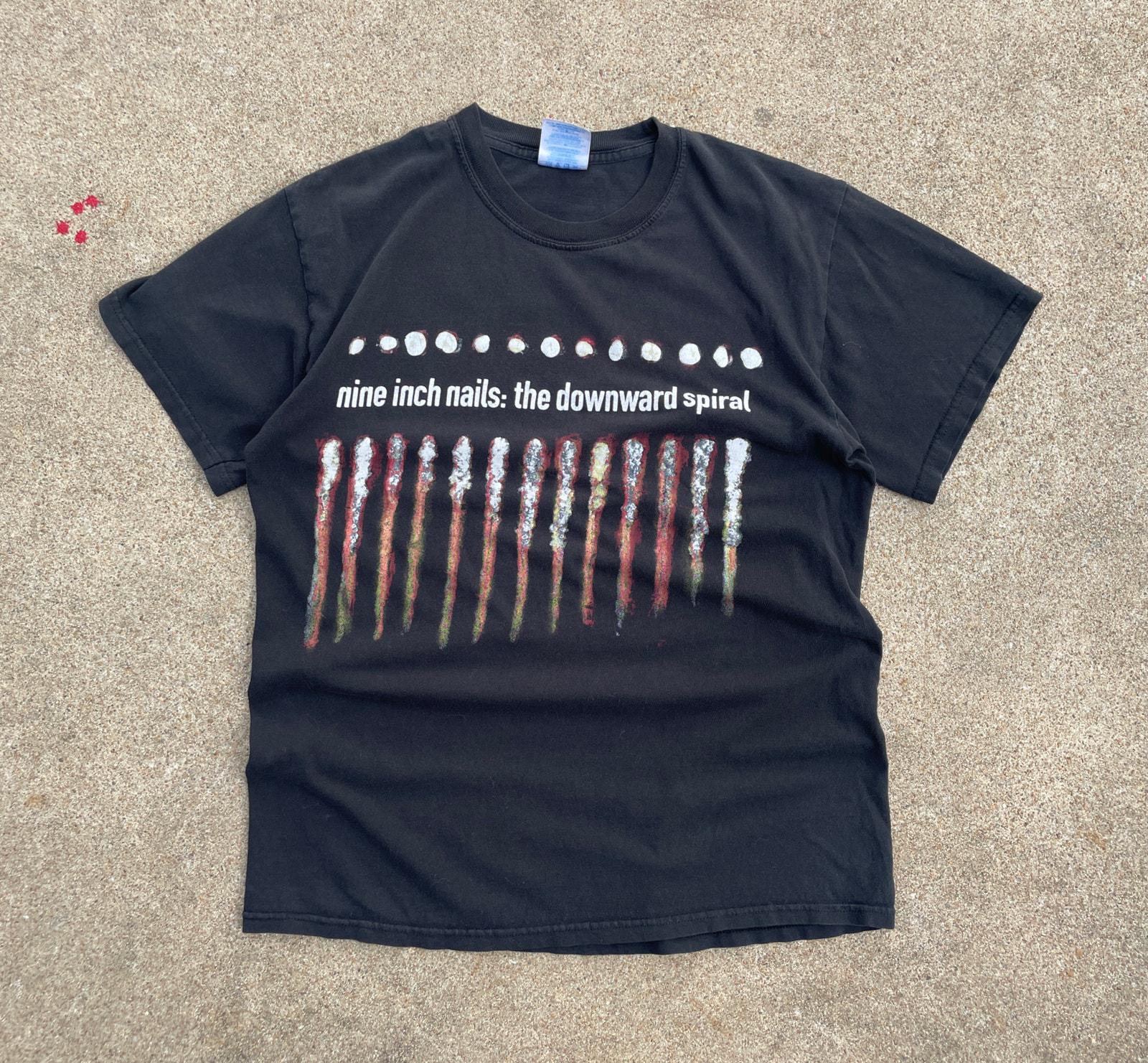 00s NINE INCH NAILS ナインインチネイルズ Y2K M&O L Y2k M&O Tag 1994 NIN Nine Inch Nails Downward Spiral Tour Tee