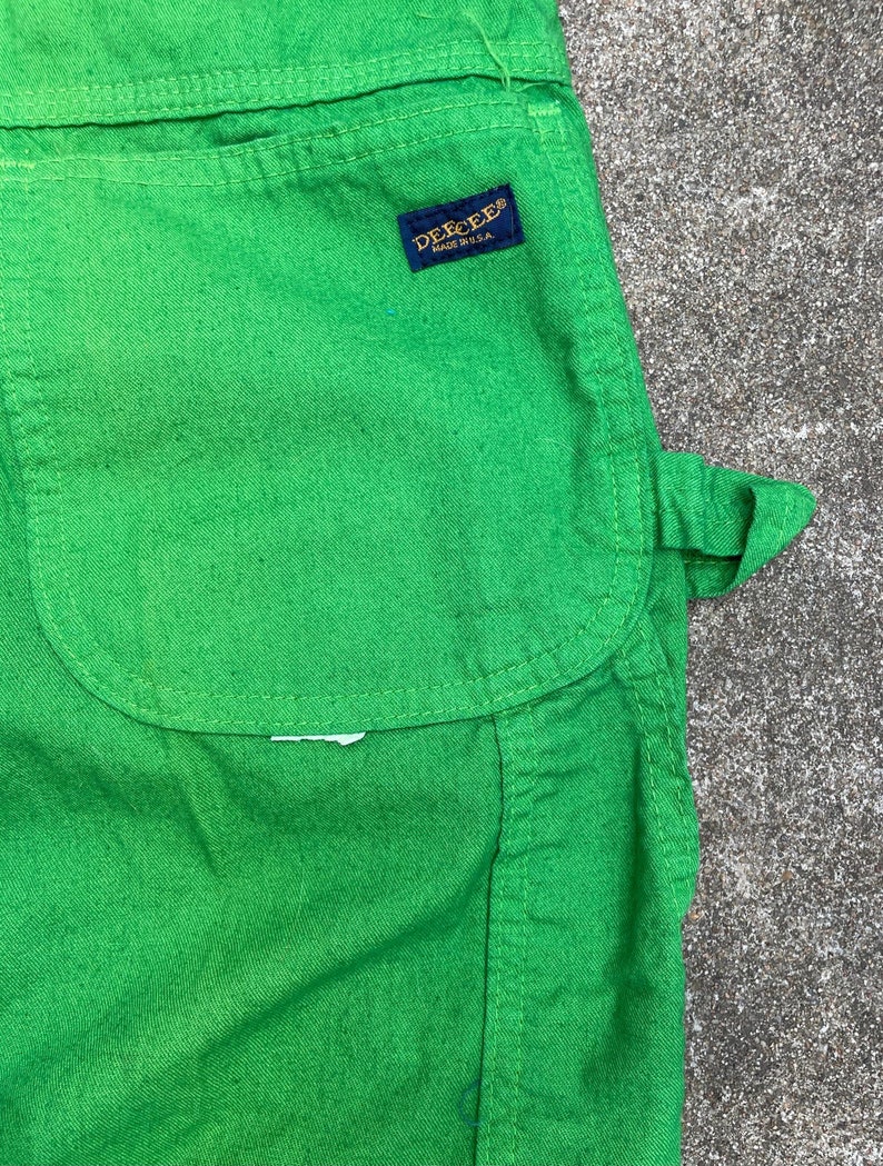 Pantalon de peintre léger vert acide DeeCee vintage des années 60 et des années 70// 28 29 x 34// Jeans de menuisier taille haute image 5