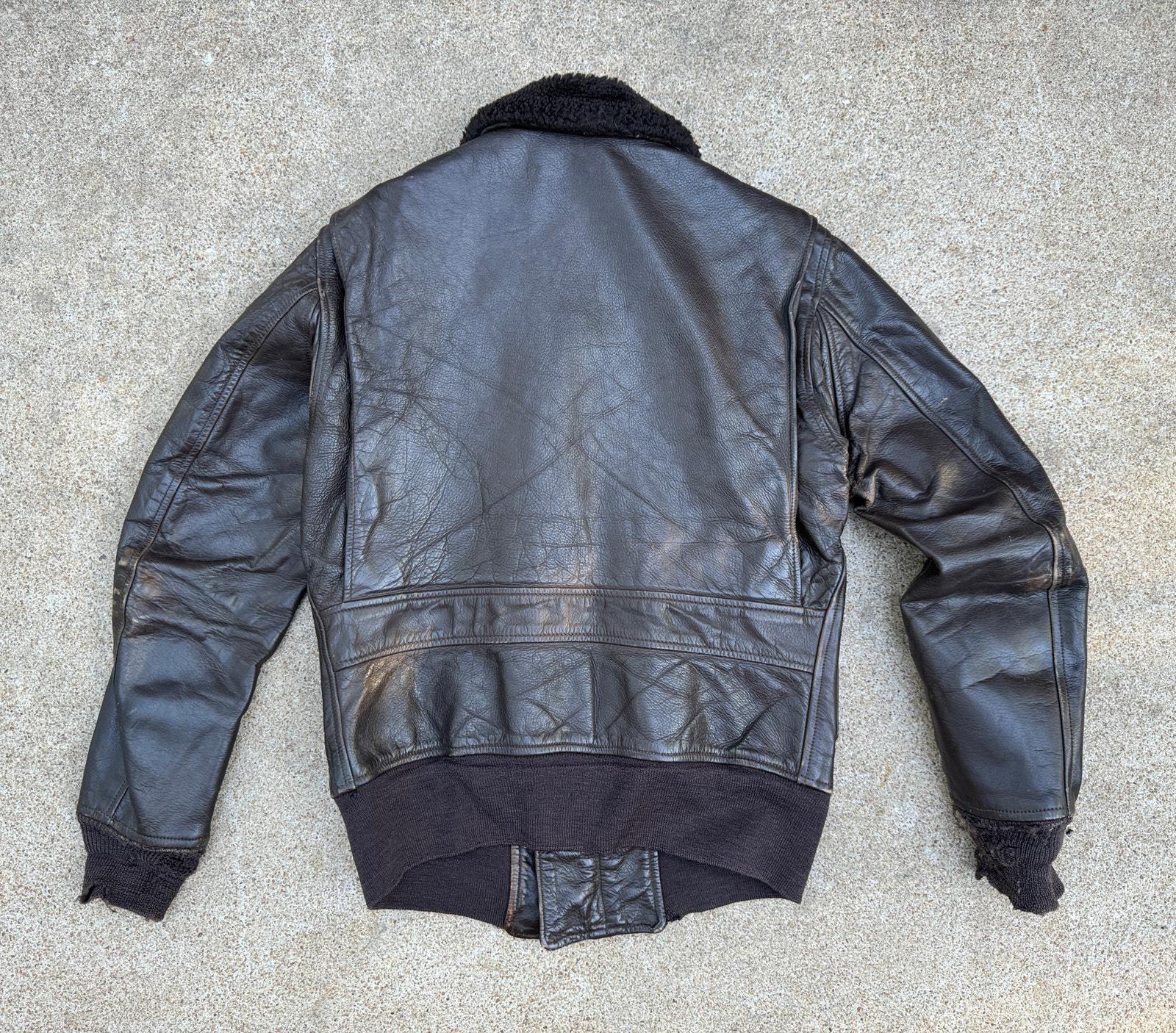 USN US Navy Leather Jacket Flyers Type G-1 G1 1976 Size 42