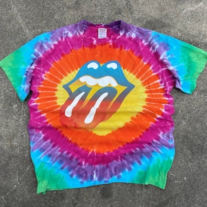 Y2k 2002-03 Rolling Stones Tie Dye Tour Shirt // Large // Band Music Concert Tee Vintage