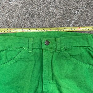 Pantalon de peintre léger vert acide DeeCee vintage des années 60 et des années 70// 28 29 x 34// Jeans de menuisier taille haute image 4