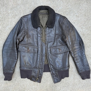 60s Vietnam War Era United States Navy Leather Bomber Jacket