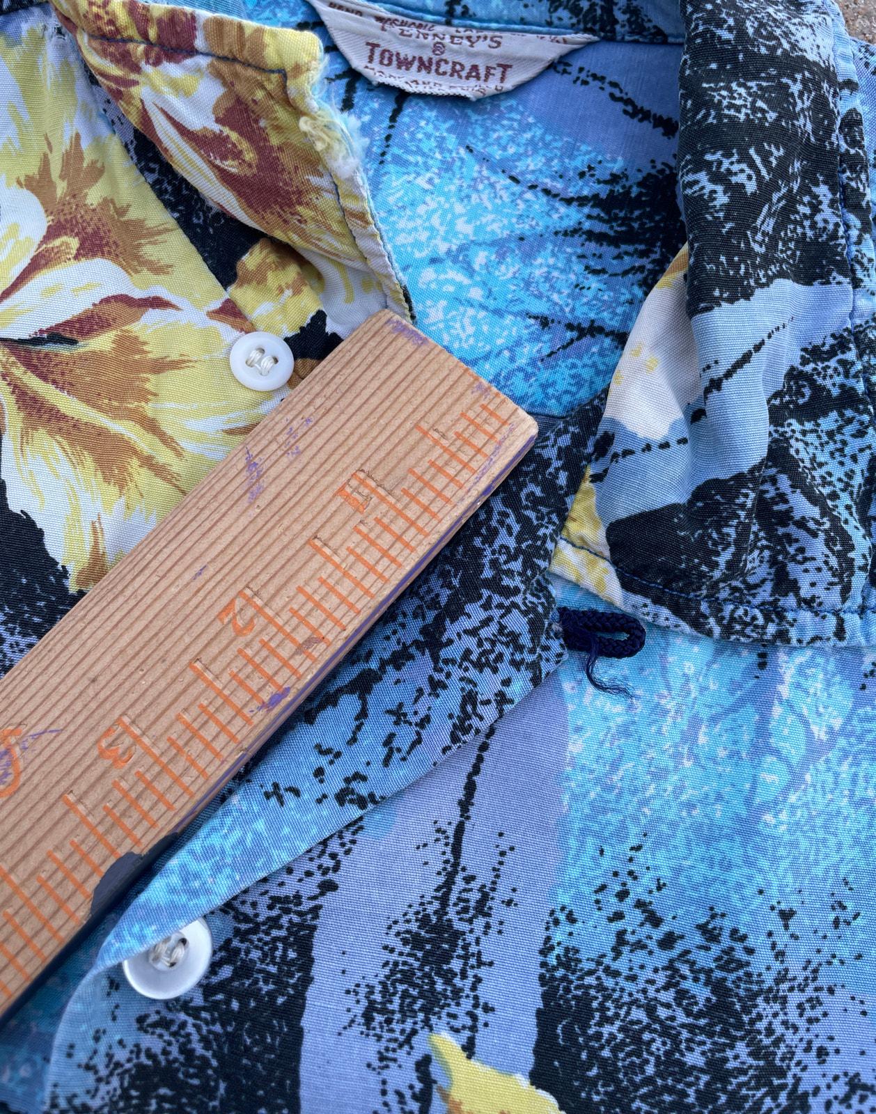 希少 50s Town Craft Vintage Hawaiian Shirt Vtg 50s 60s Aloha Sportswear Shirt Rayon Loop Collar