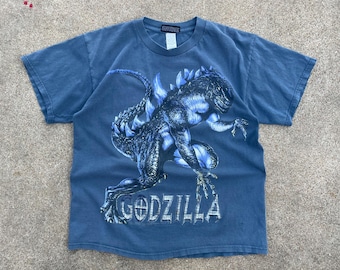 トップス Vintage 90s Godzilla 1998 Movie shirt Vintage 90s Godzilla Movie Promo T-shirt Medium/large Fit Green