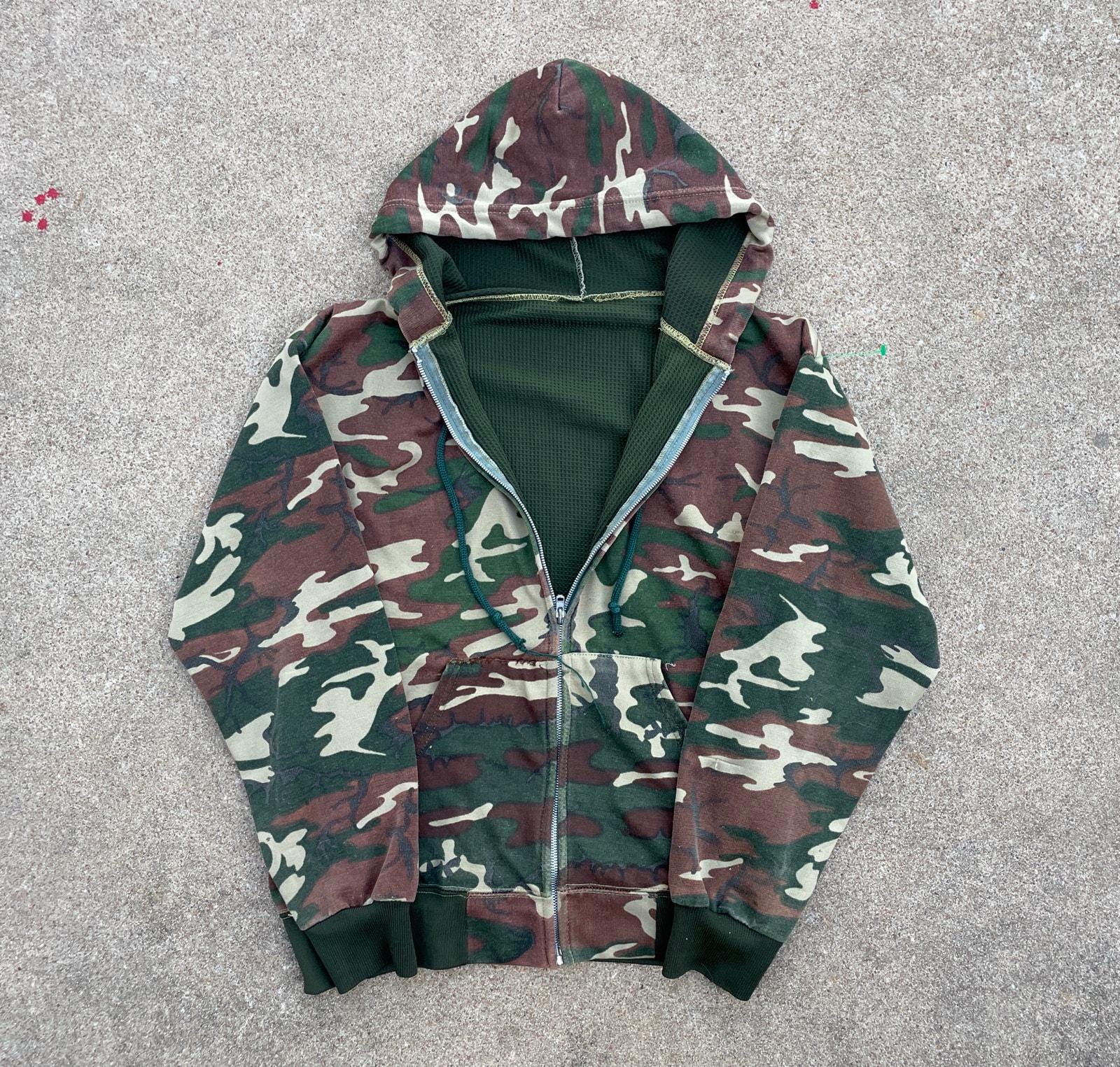 Sweat à Capuche Zippé Realtree Hardwoods – Taille L, Doublé, Motif Camouflage