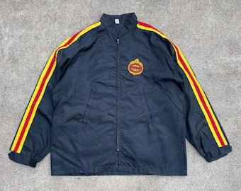 Vintage 60s Firestone Racing Jacket: Embroidered Logo, Red Stripe