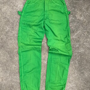 Pantalon de peintre léger vert acide DeeCee vintage des années 60 et des années 70// 28 29 x 34// Jeans de menuisier taille haute image 8