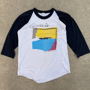 Vintage 1981-82 Faded Genesis 'Abacab' World Tour Raglan Shirt // M/L // Double Sided Single Stitch