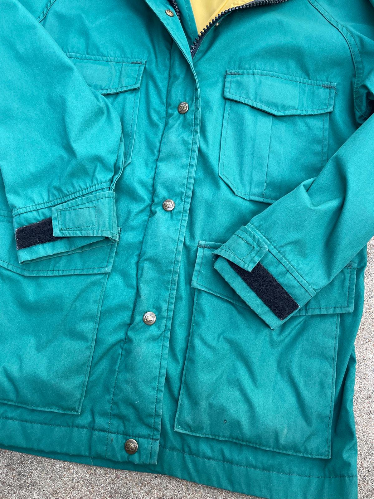 Vintage Eddie Bauer 80s 90s Green Hooded Field Jacket // Small