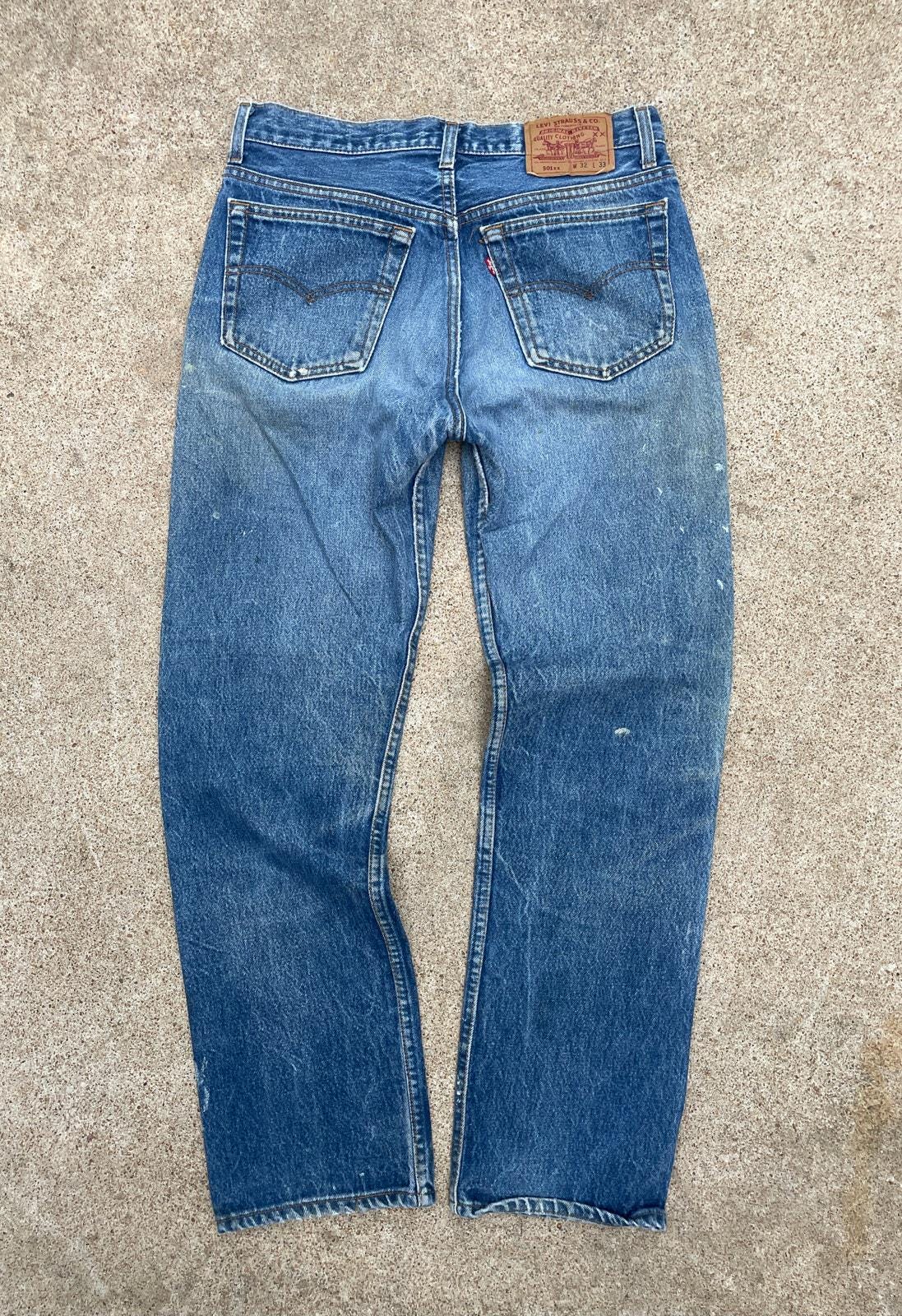 1992 Levi's Faded Whiskered 501xx Painter's Jeans // 32x33