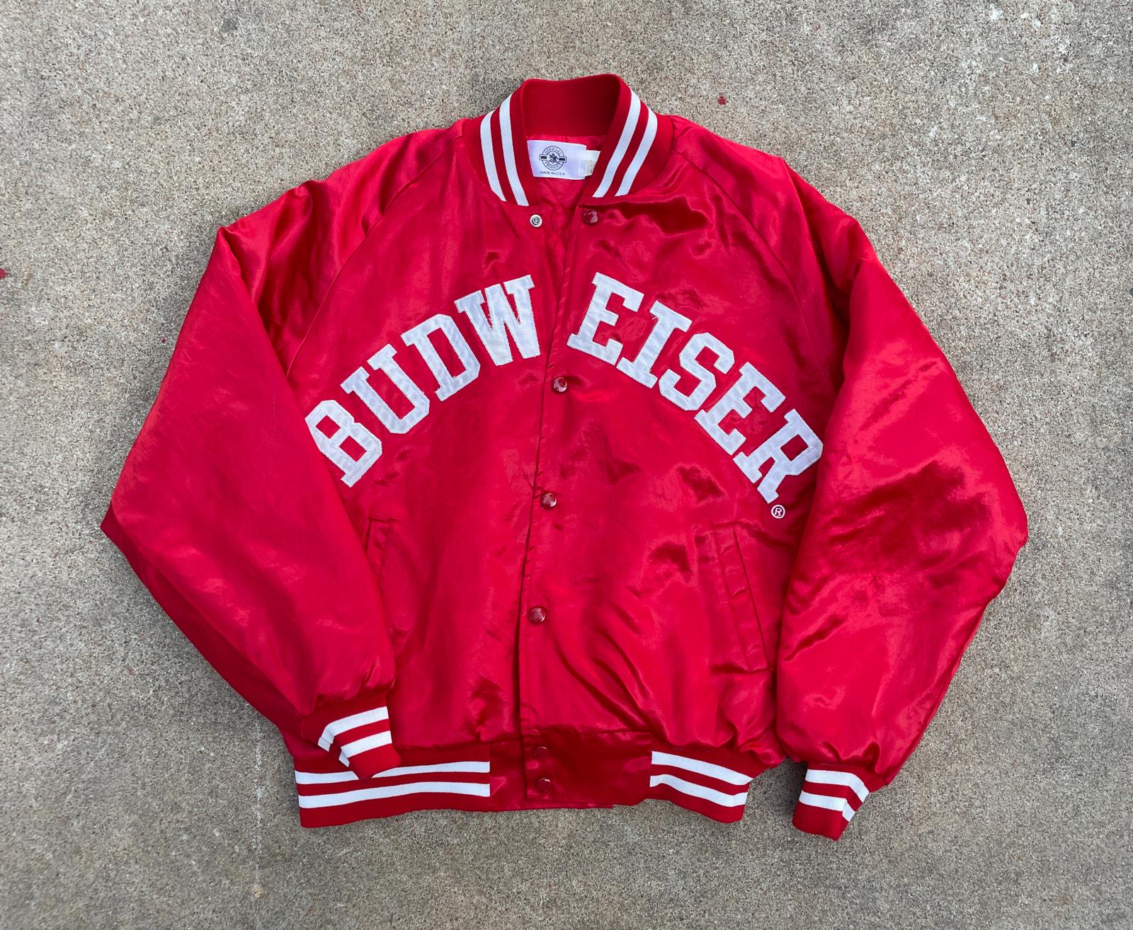 Blouson aviateur vintage Anheuser Busch Budweiser nylon