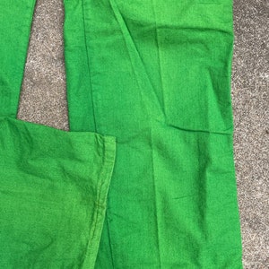 Pantalon de peintre léger vert acide DeeCee vintage des années 60 et des années 70// 28 29 x 34// Jeans de menuisier taille haute image 7