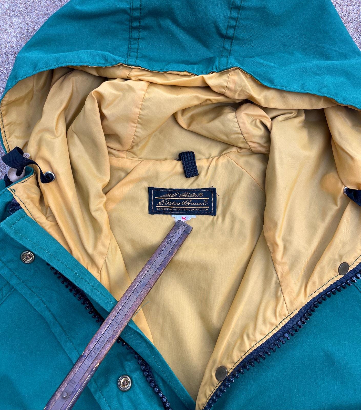 Vintage Eddie Bauer 80s 90s Green Hooded Field Jacket // Small