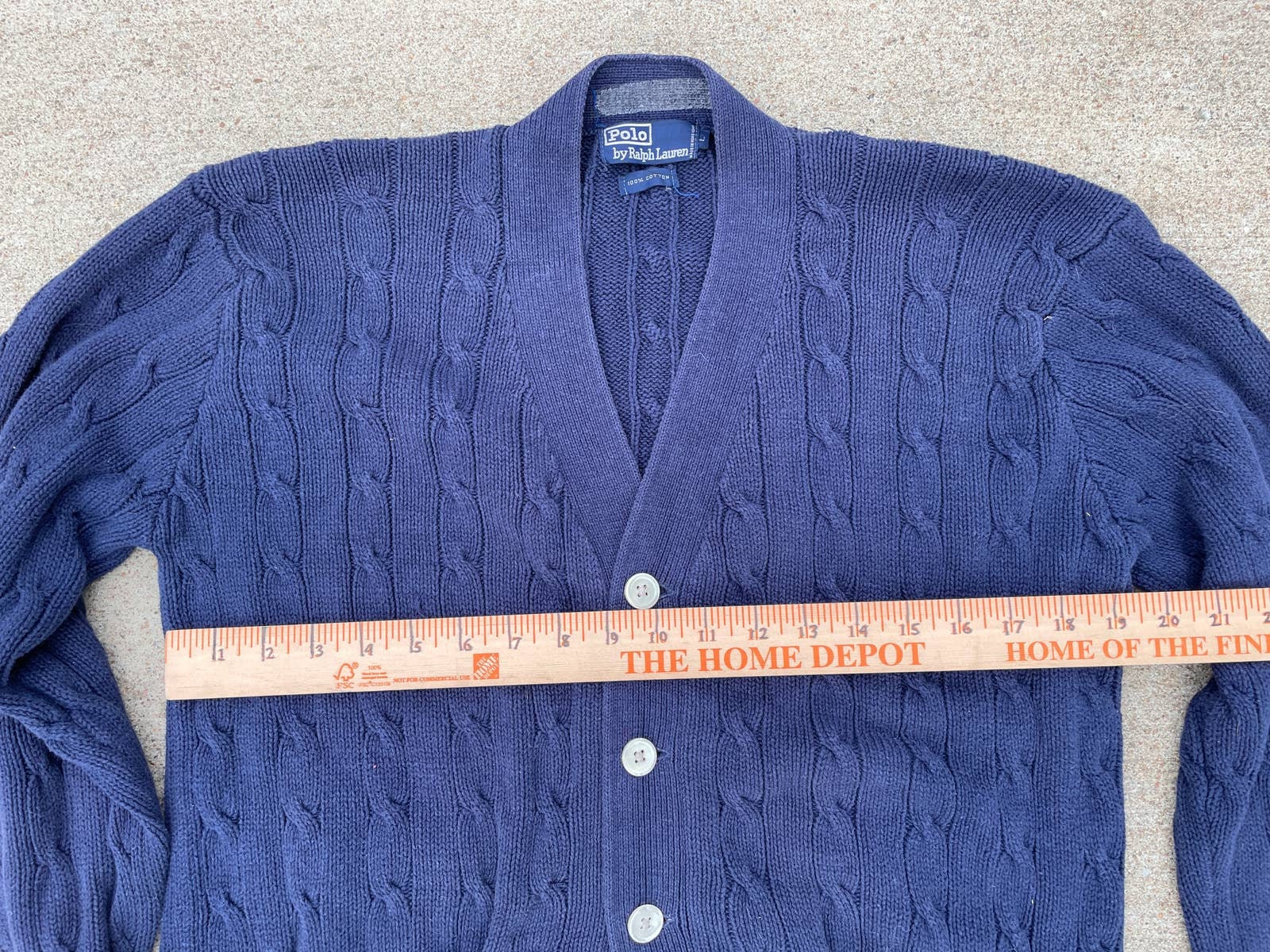 1990s Well-worn Polo Ralph Lauren Cableknit Cardigan Sweater 