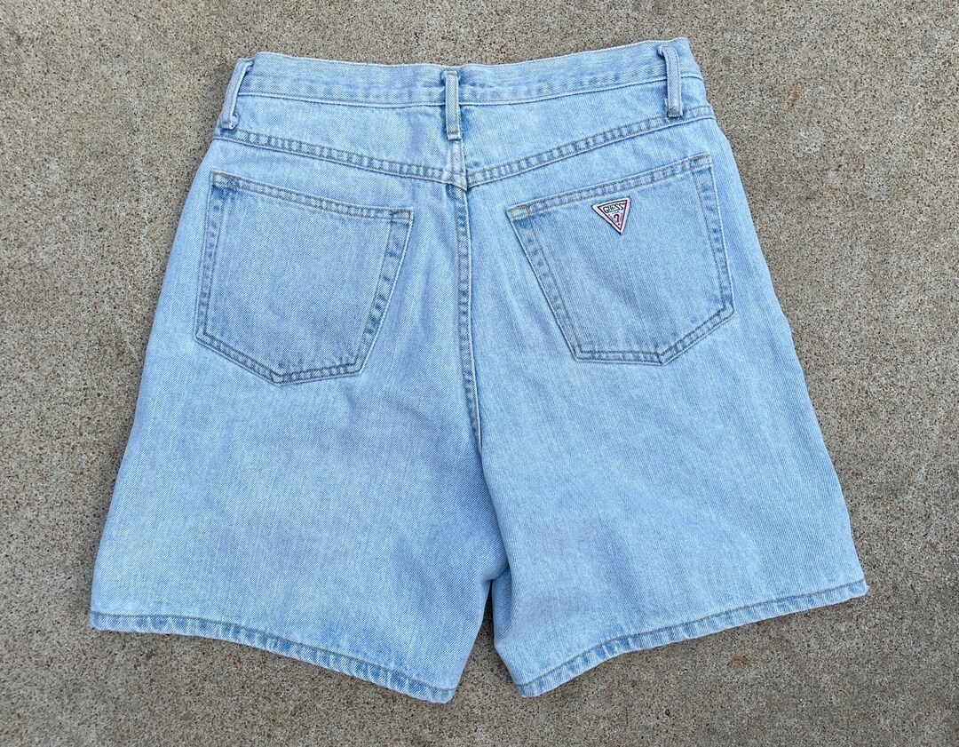 Vintage Mid-1990s Guess USA Made Baggy Fit Denim Dad Shorts