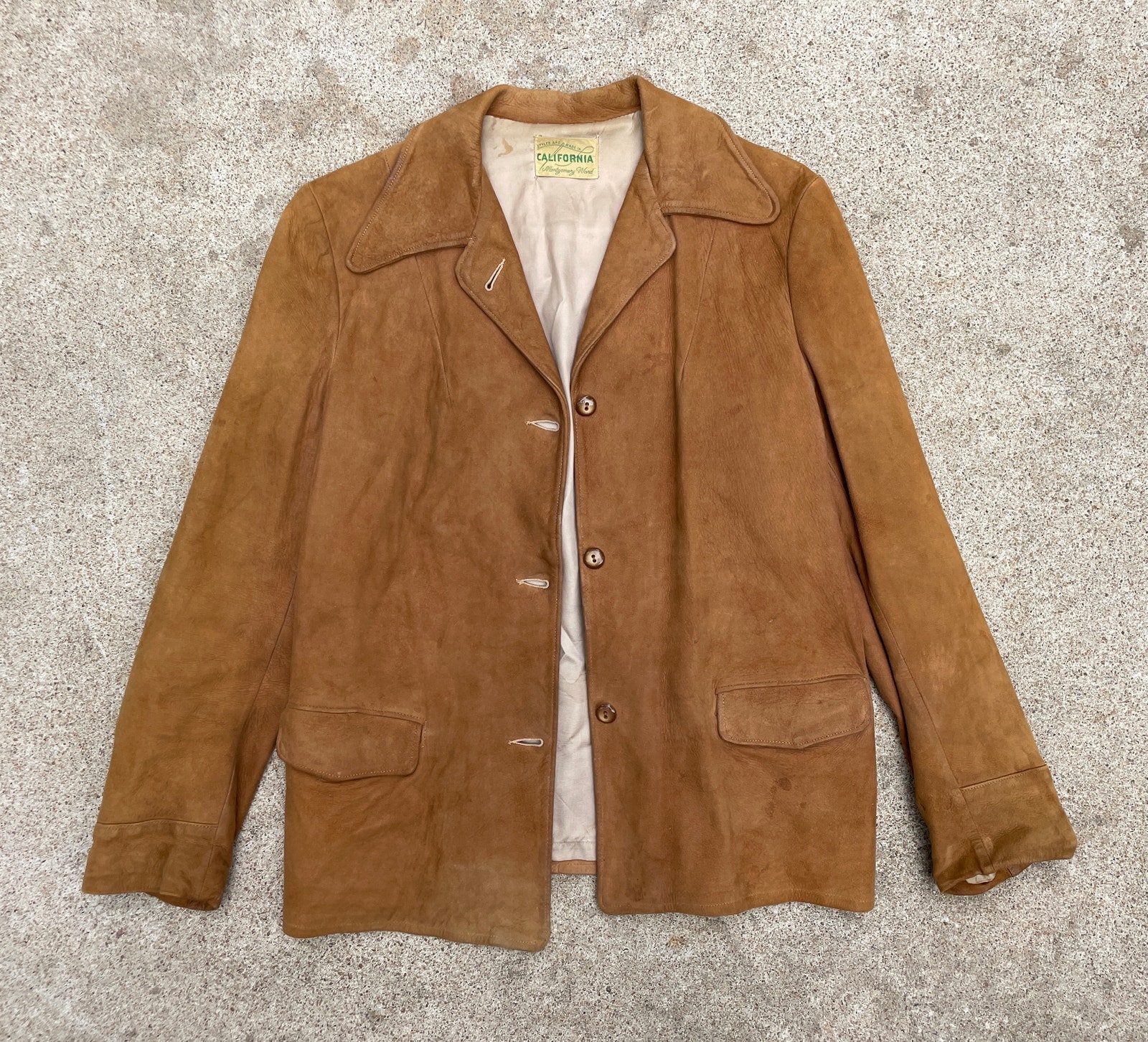 True Vintage 1940s Montgomery Ward California-made Suede Jacket