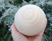 Big wooden ball Large wooden bead Natural Eco friendly Wooden contemporary Christmas tree Unfinished DIY Wooden Doll head