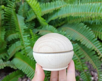 70mm Round wooden box with spherical cover, Unfinished eco friendly craft box