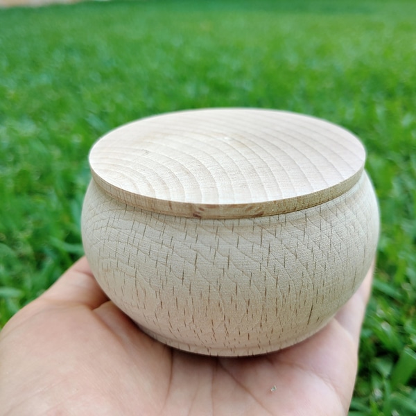85mm Round Unfinished Wooden Box with cover, Wooden Craft Box, Eco friendly gifts, Little Boxes, Small Craft Wood Box, Wedding ring box