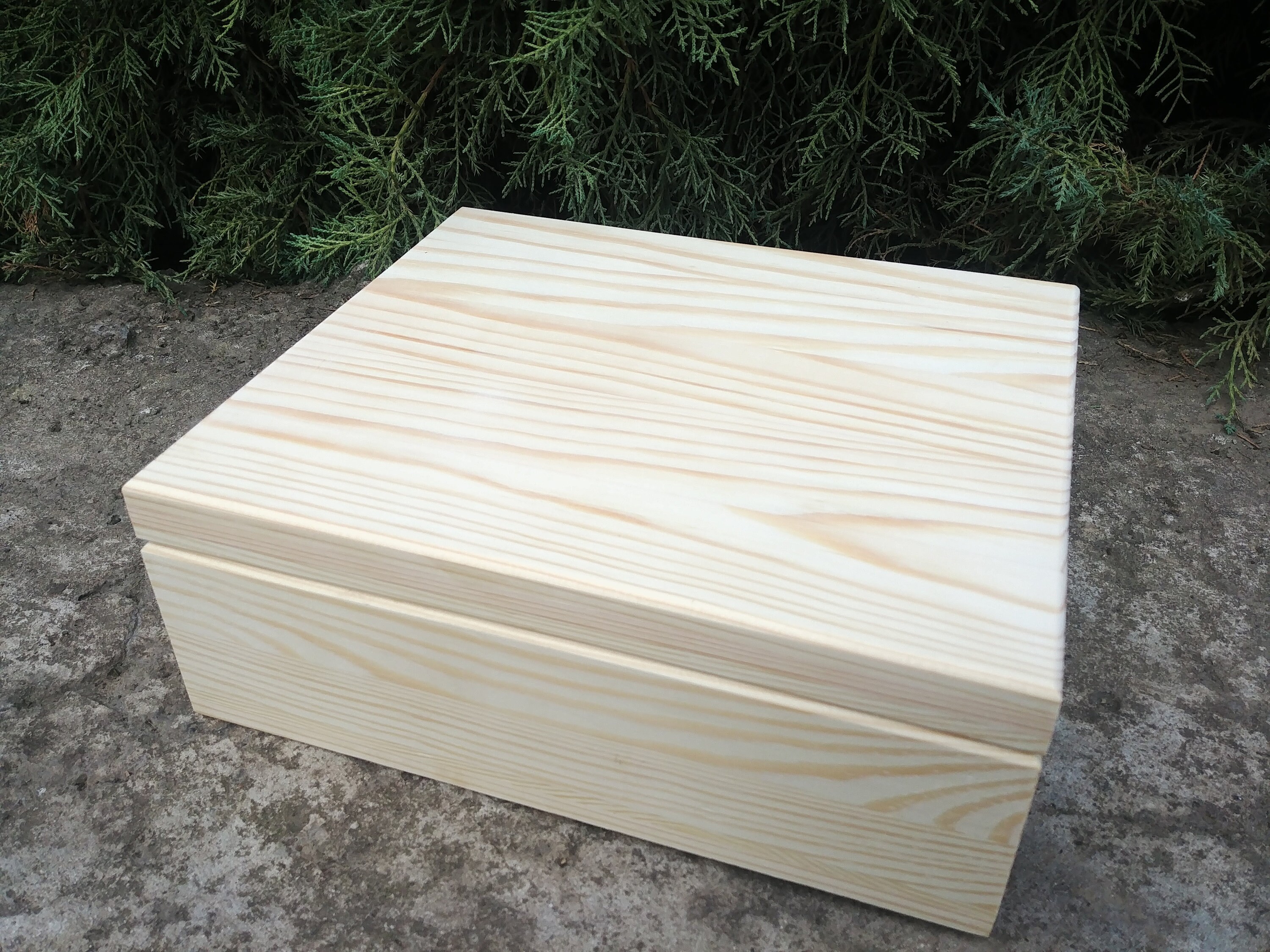 Large rectangular wooden box Unfinished rustic wooden box Etsy