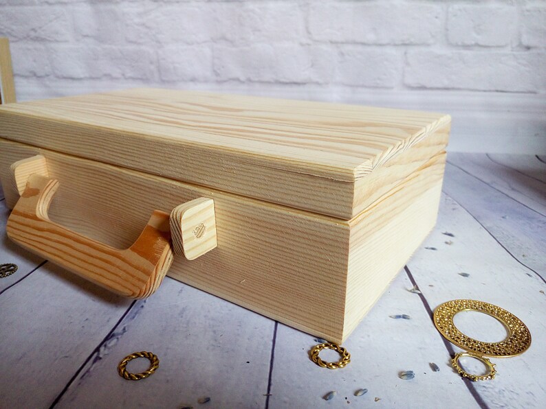 Unfinished wood suitcase Unpainted wooden suitcase Wooden Etsy