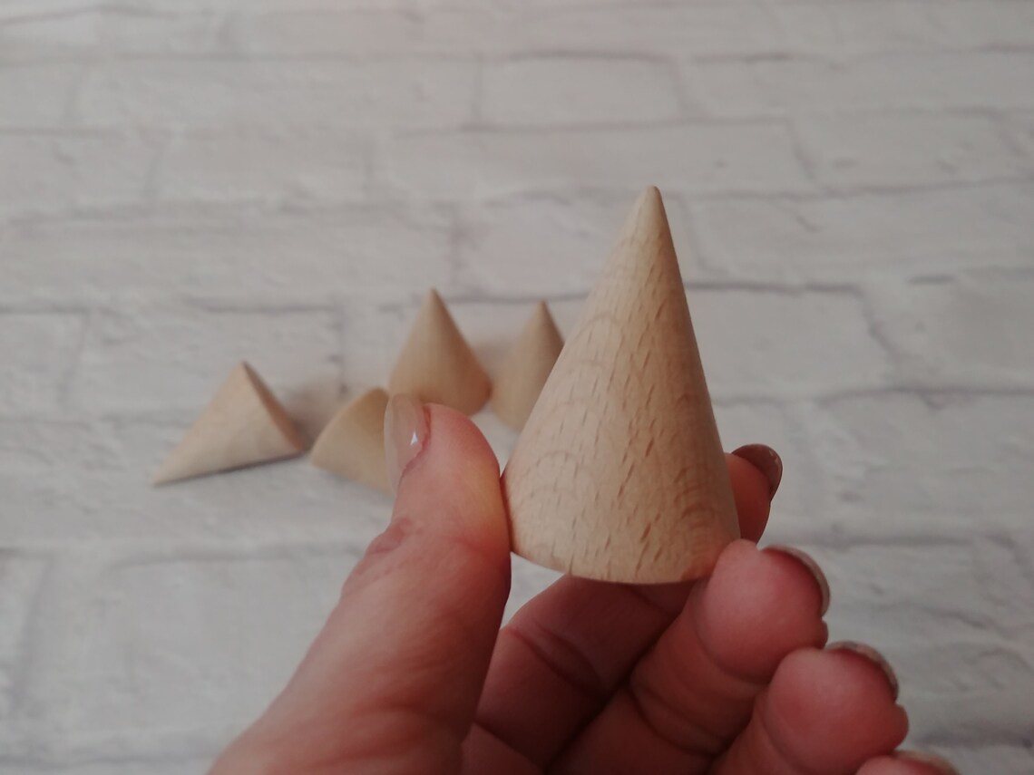Wooden Cone Medium wood cones Natural Eco friendly Unfinished Etsy