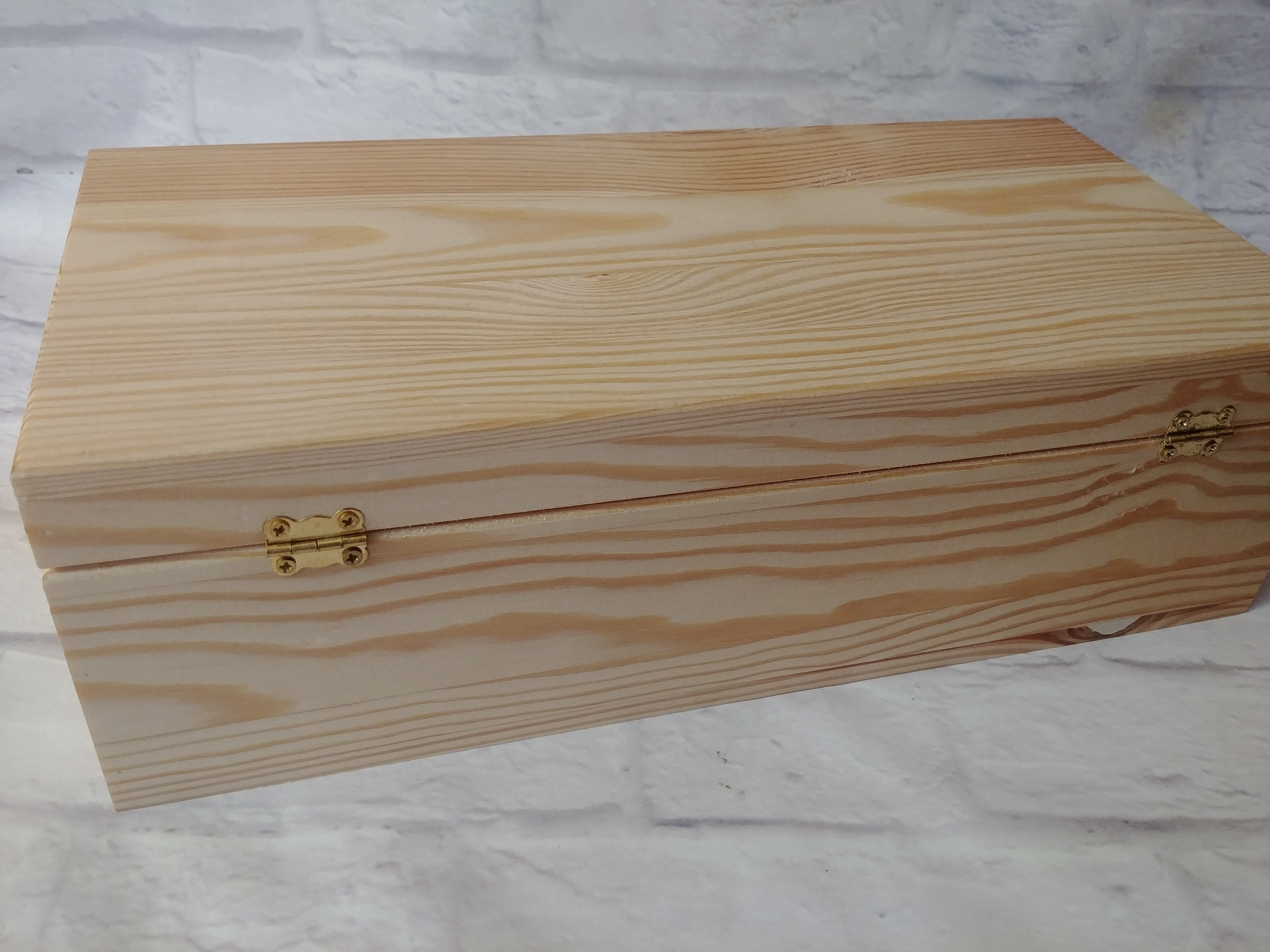 Large rectangular wood box Unpainted rustic pine box Etsy