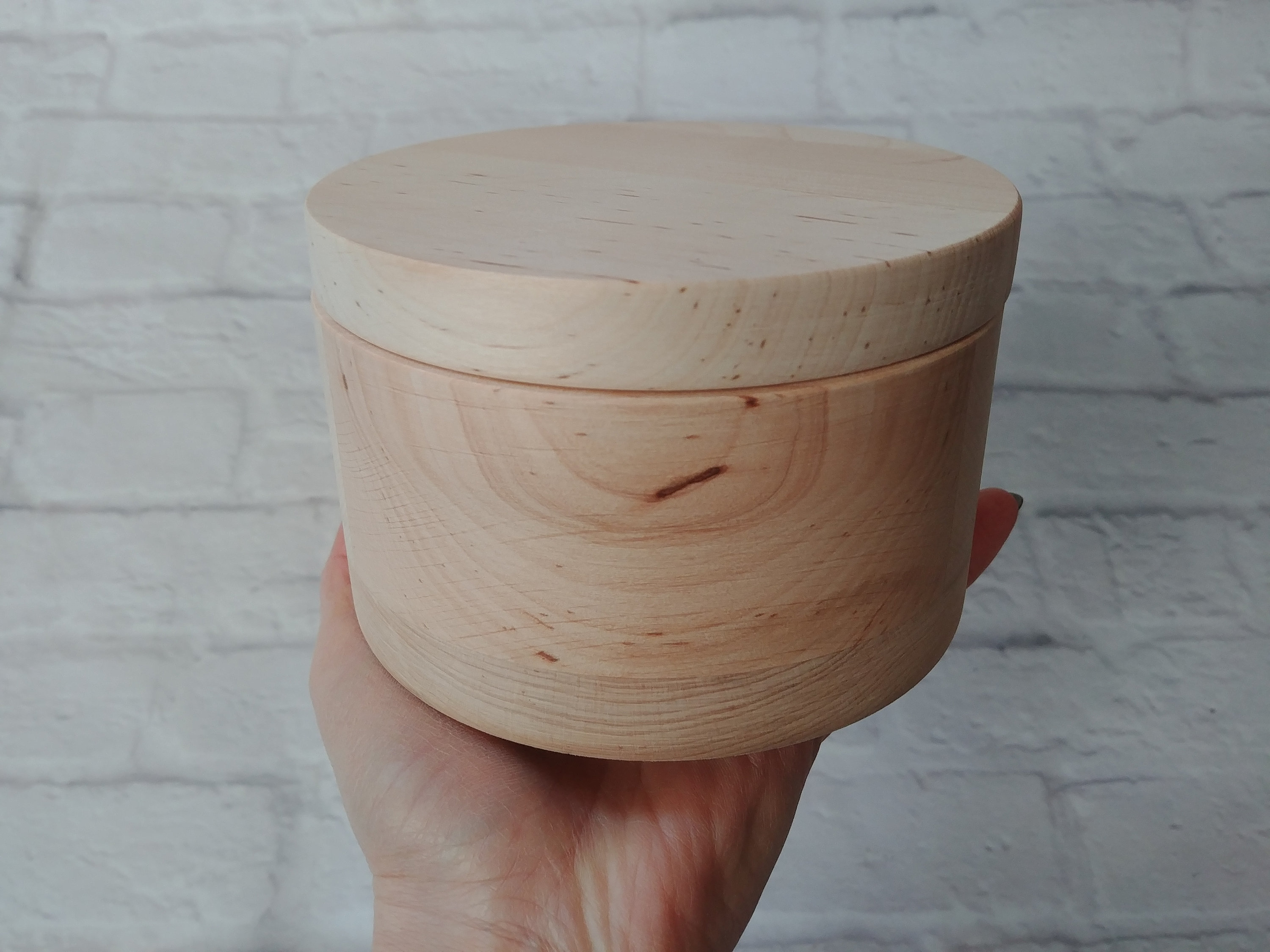 Caja de madera redonda sin terminar de 120 mm con cubierta Etsy