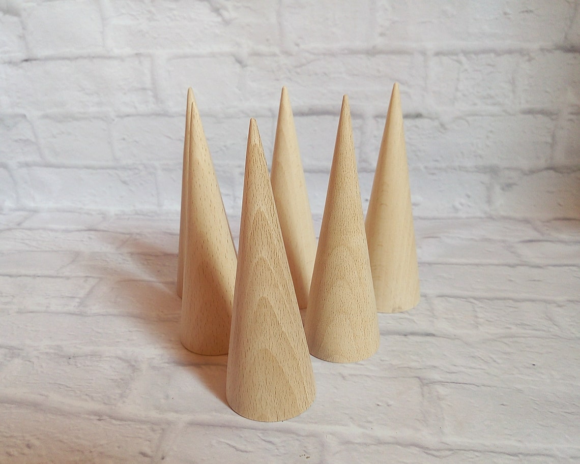 Wooden Cone 150mm Big wood cones Natural Eco friendly Wooden Etsy