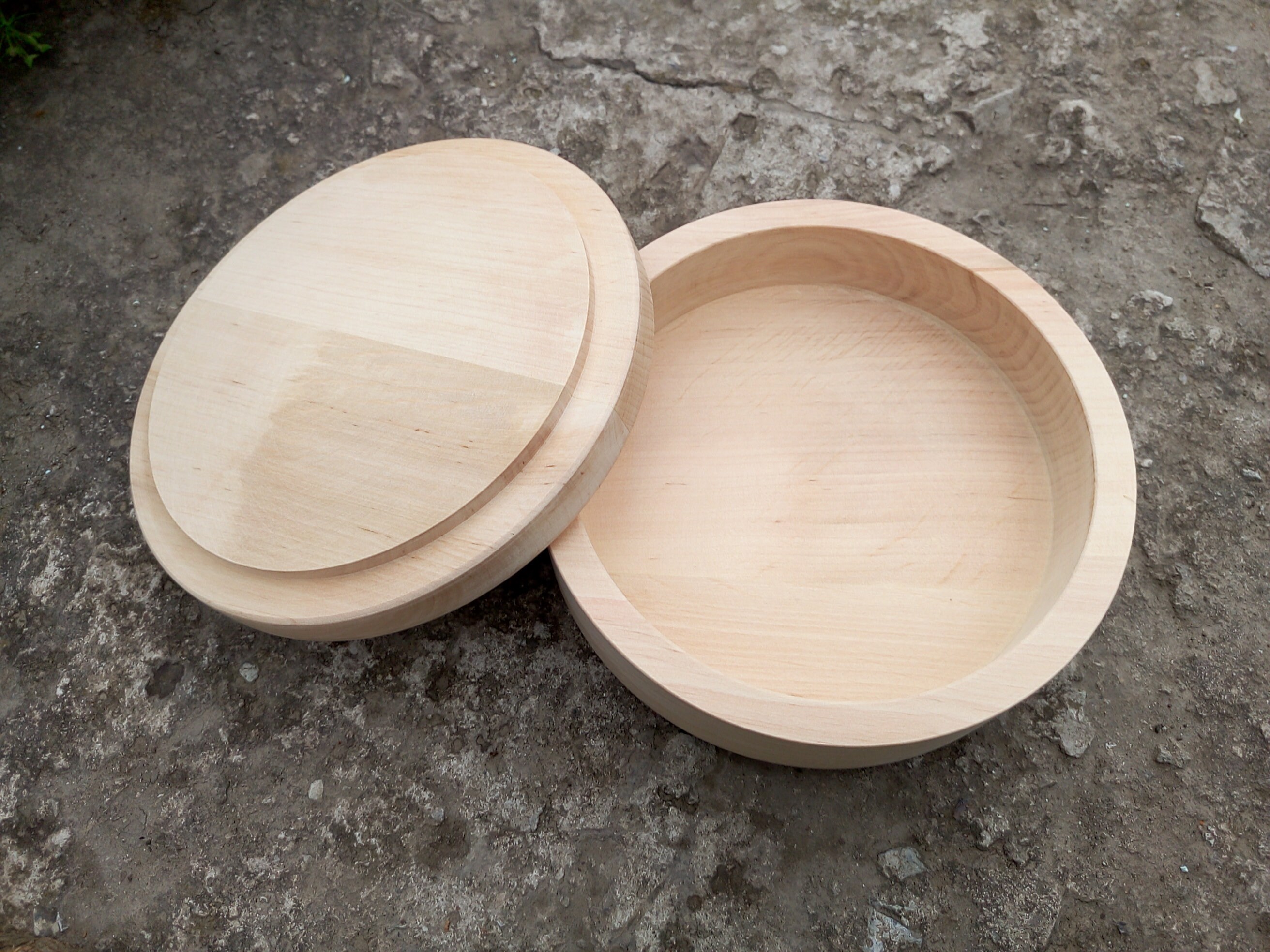 Unfinished Round Wooden Box with cover natural eco friendly Etsy