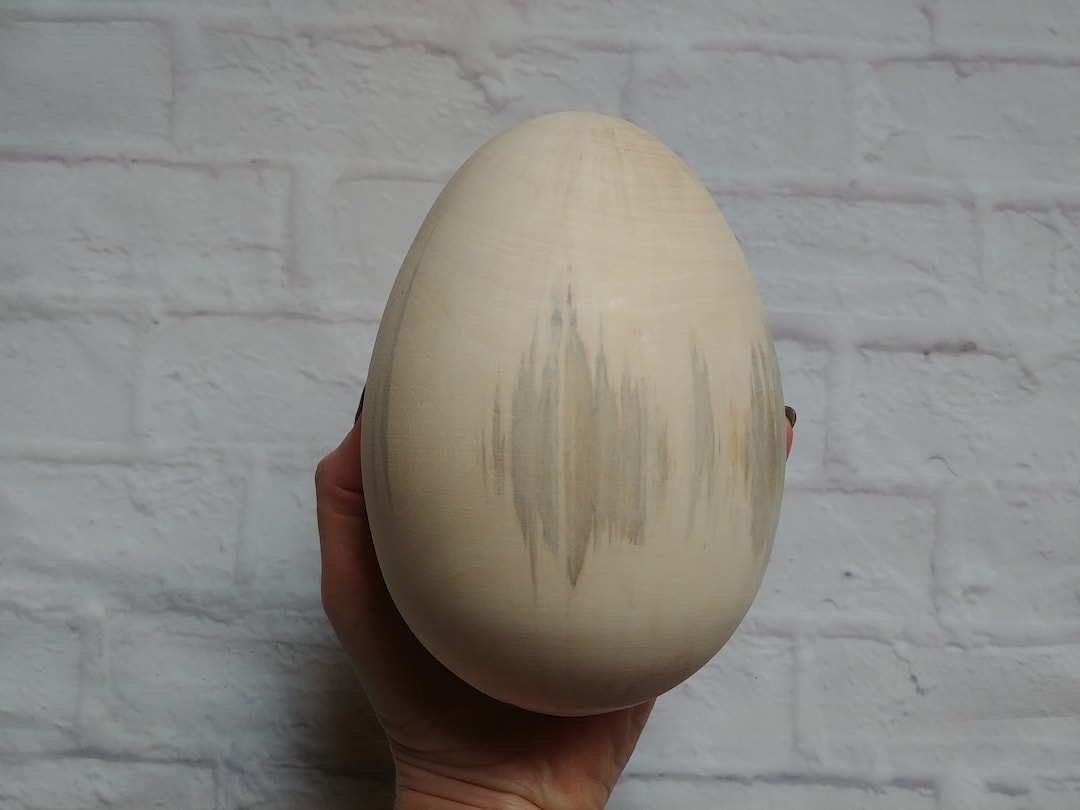 Large Wooden Eggs Easter Unfinished Wood Egg Unpaited Easter Etsy