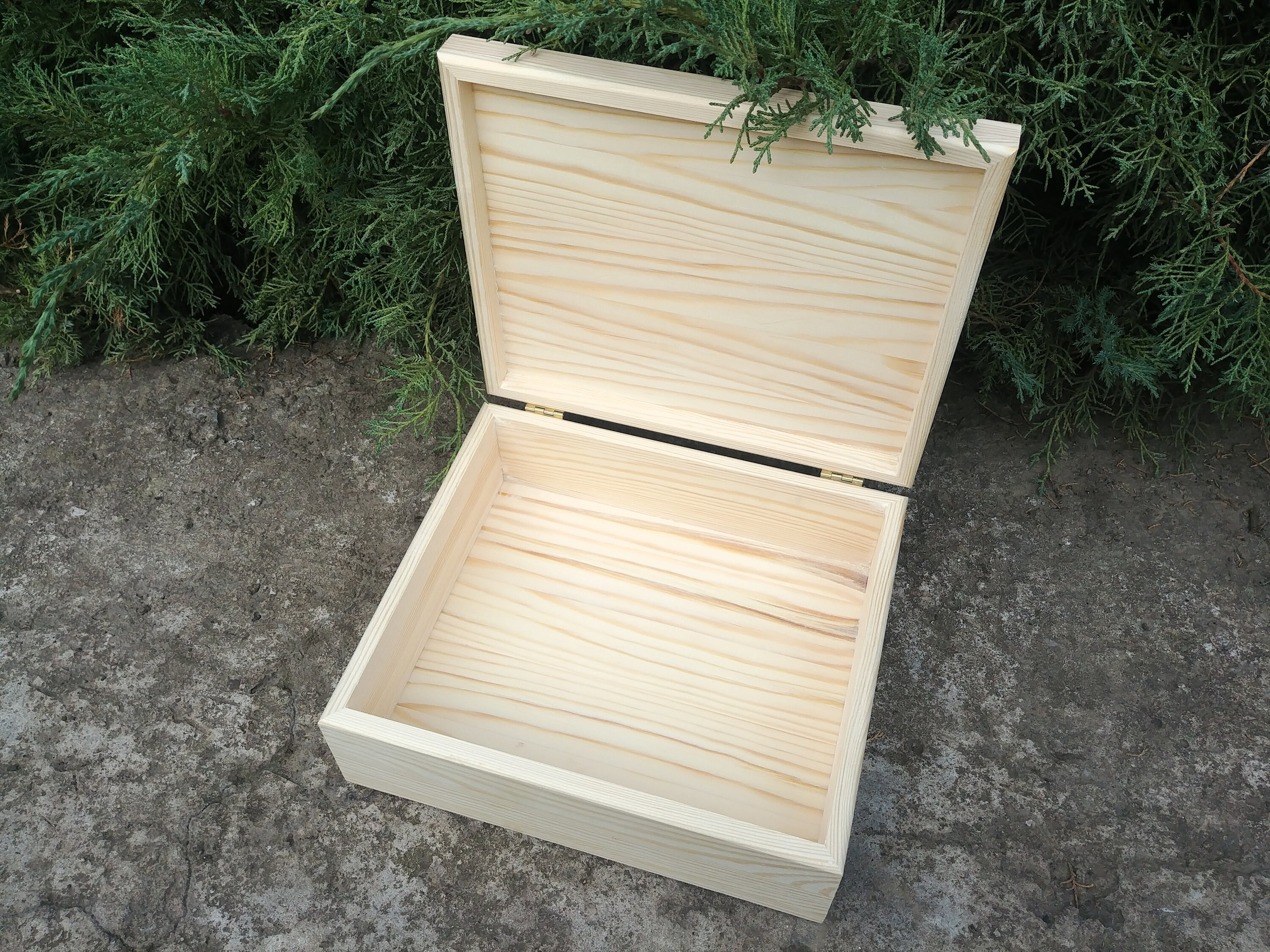 Große rechteckige Holzkiste unvollendet rustikale Holzkiste | Etsy